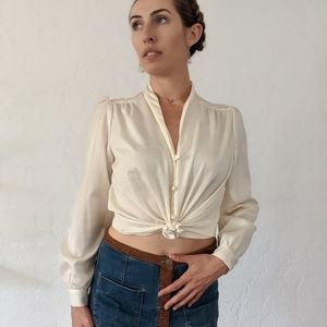 White 70s blouse